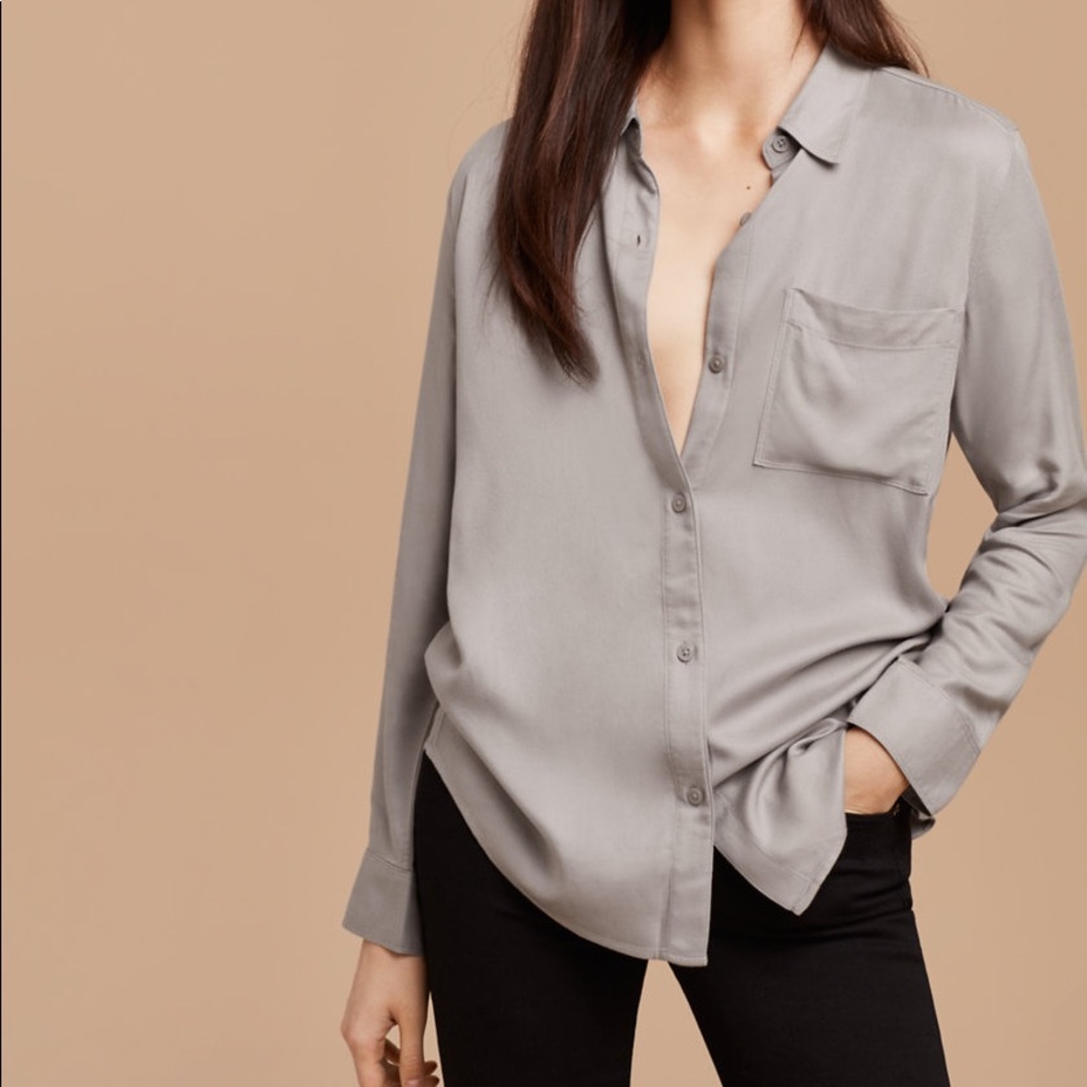 Talula Montana Blouse from Aritzia in Ashen